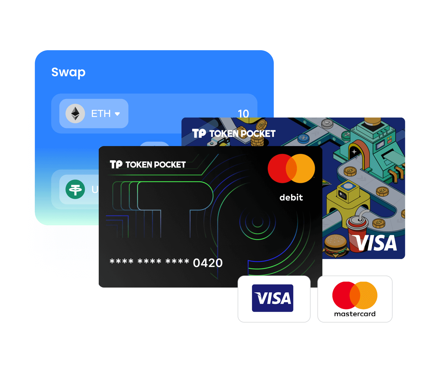 TokenPocket 閃兌服務與交易資訊示意